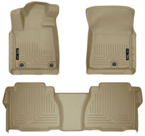Toyota Tundra Floor Liners - Front + Rear - Husky Liners - WeatherBeater - Tan - 2012